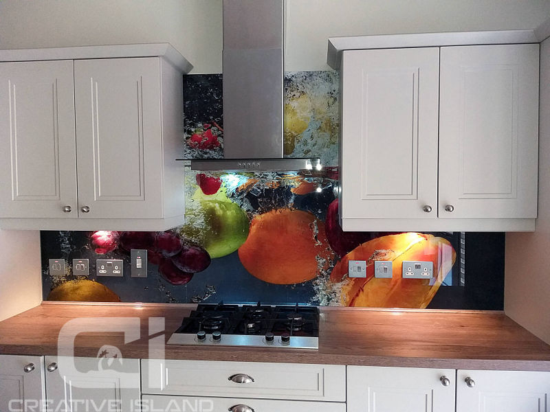 Creative Island glass splashback