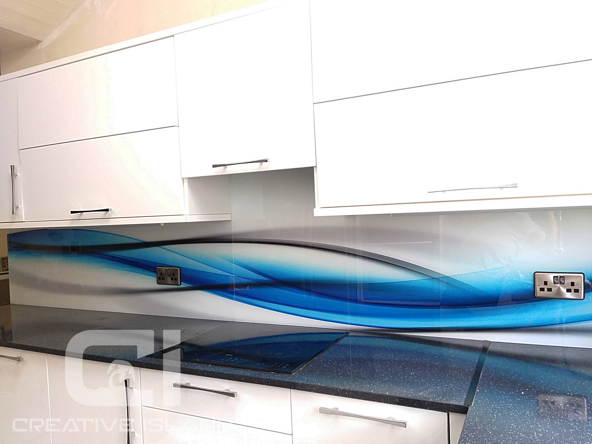 Creative Island glass splashback